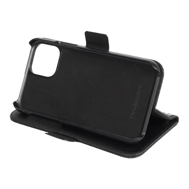 【iPhone11 Pro ケース】“サフィアーノ調” PU Leather Book Type Case (ブラック)サブ画像