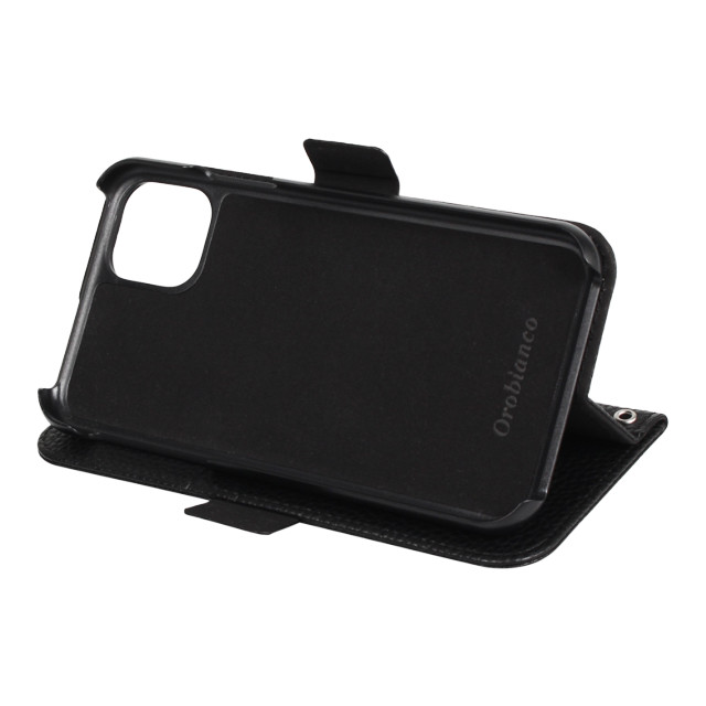 【iPhone11 ケース】“シュリンク” PU Leather Book Type Case (ブラック)サブ画像