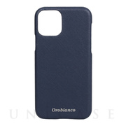 【iPhone11 Pro ケース】“サフィアーノ調” PU Leather Back Case (ブルー)