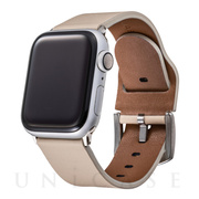 【Apple Watch バンド 49/45/44/42mm】Italian Genuine Leather Watchband (Ivory) for Apple Watch Ultra2/SE(第2/1世代)/Series9/8/7/6/5/4/3/2/1