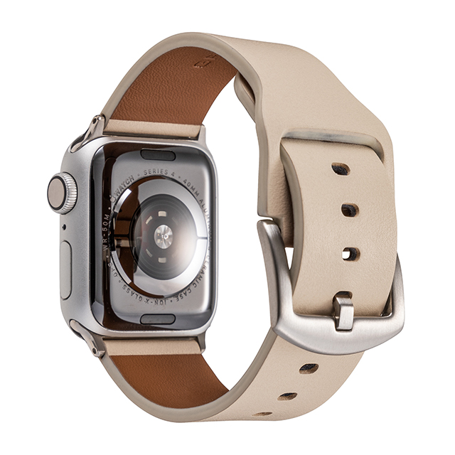 【Apple Watch バンド 41/40/38mm】Italian Genuine Leather Watchband (Ivory) for Apple Watch SE(第2/1世代)/Series9/8/7/6/5/4/3/2/1goods_nameサブ画像