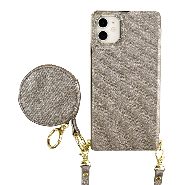 【iPhone11/XR ケース】Cross Body Case Glitter Series for iPhone11 (charcoal silver)サブ画像