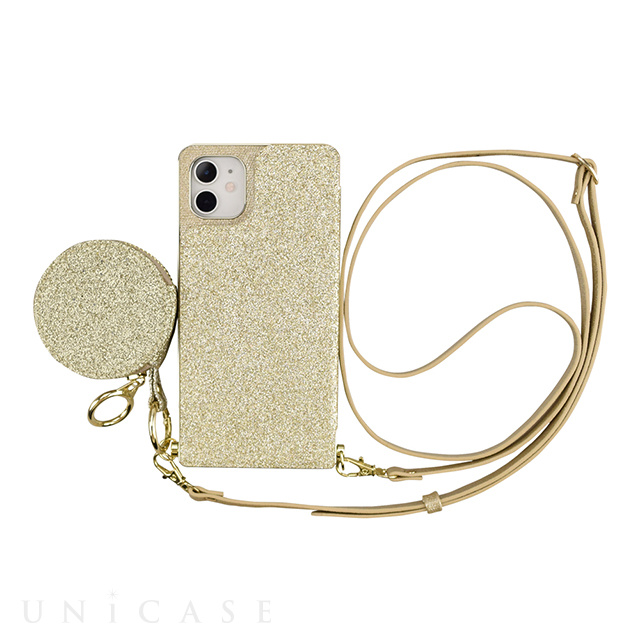 【iPhone11/XR ケース】Cross Body Case Glitter Series for iPhone11 (prism gold)