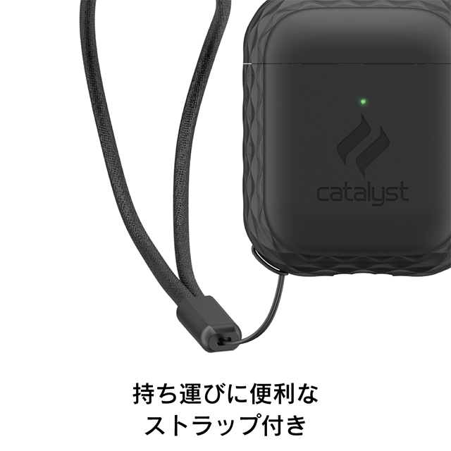 【AirPods(第2/1世代) ケース】ストラップケース (ブラック)サブ画像