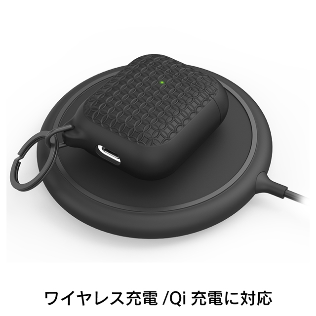 【AirPods(第2/1世代) ケース】キーリングケース (ブラック)サブ画像