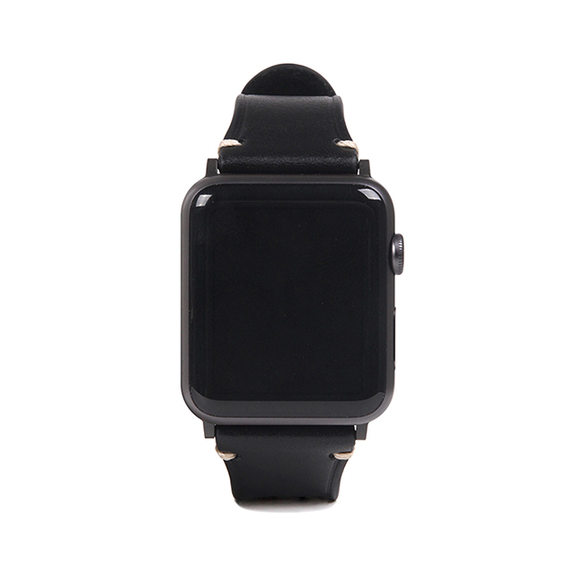 【Apple Watch バンド 45/44/42mm】Italian Buttero Leather (ブラック) for Apple Watch SE(第2/1世代)/Series9/8/7/6/5/4/3/2/1サブ画像