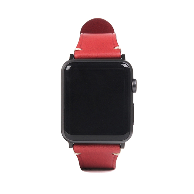 【Apple Watch バンド 41/40/38mm】Italian Buttero Leather (レッド) for Apple Watch SE(第2/1世代)/Series9/8/7/6/5/4/3/2/1サブ画像