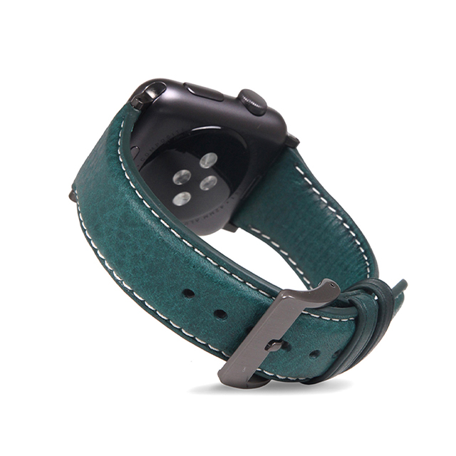 【Apple Watch バンド 45/44/42mm】Italian Minerva Box Leather (ブルー) for Apple Watch SE(第2/1世代)/Series9/8/7/6/5/4/3/2/1サブ画像