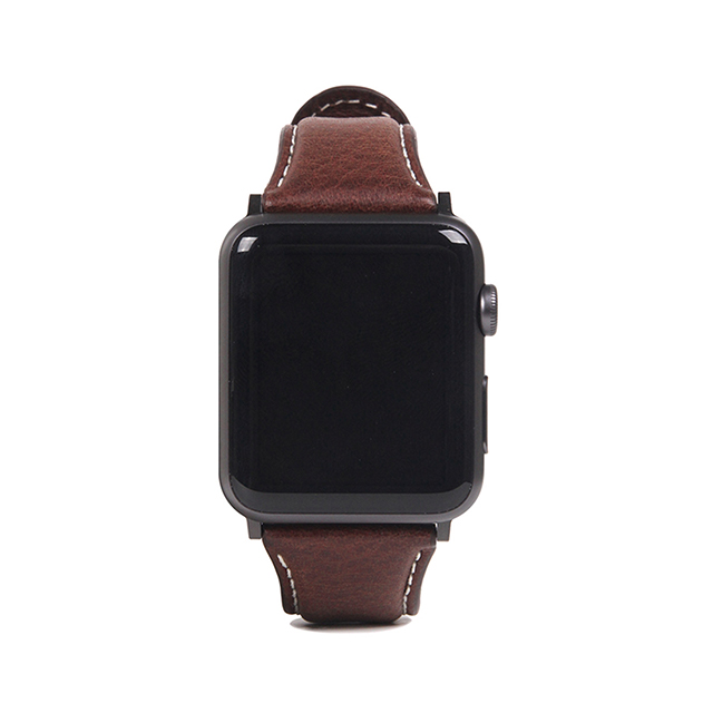 【Apple Watch バンド 45/44/42mm】Italian Minerva Box Leather (ブラウン) for Apple Watch SE(第2/1世代)/Series9/8/7/6/5/4/3/2/1サブ画像