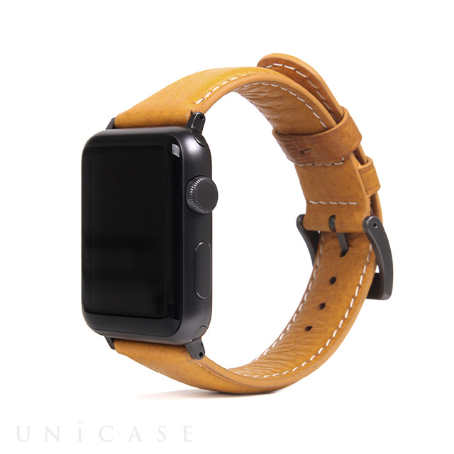 【Apple Watch バンド 45/44/42mm】Italian Minerva Box Leather (タン) for Apple Watch SE(第2/1世代)/Series9/8/7/6/5/4/3/2/1
