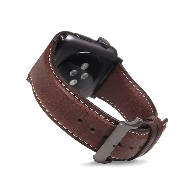 【Apple Watch バンド 41/40/38mm】Italian Minerva Box Leather (ブラウン) for Apple Watch SE(第2/1世代)/Series9/8/7/6/5/4/3/2/1サブ画像