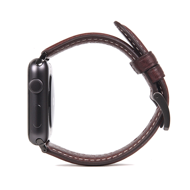 【Apple Watch バンド 41/40/38mm】Italian Minerva Box Leather (ブラウン) for Apple Watch SE(第2/1世代)/Series9/8/7/6/5/4/3/2/1サブ画像