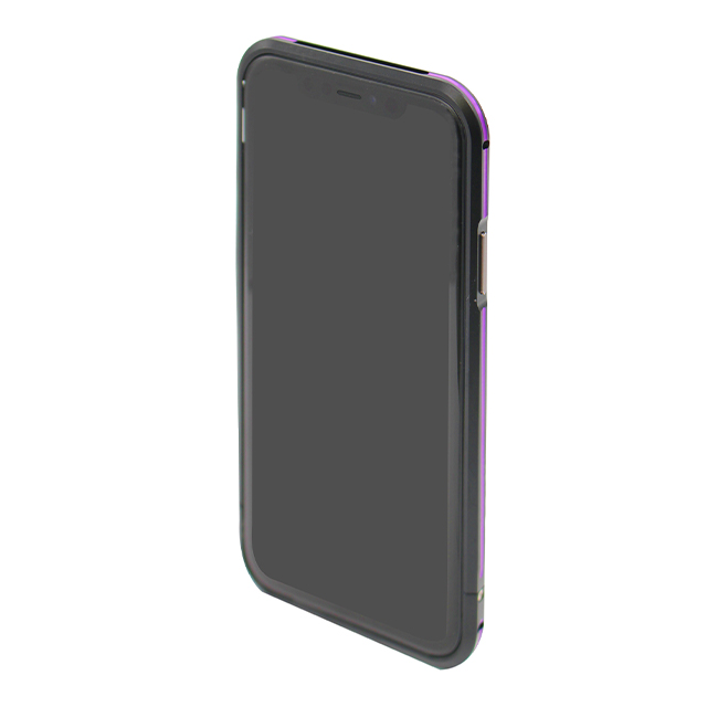 【iPhone11 Pro ケース】アルミニウムバンパー (ブラック×パープル)サブ画像