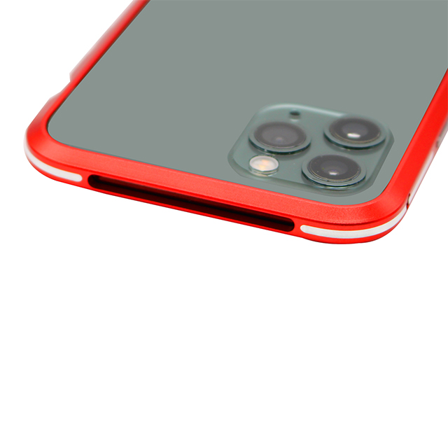 【iPhone11 Pro ケース】アルミニウムバンパー (レッド×シルバー)サブ画像