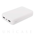 USB Type-Cケーブル付属 小型軽量モバイルバッテリー 10000mAh USB Type-C入出力＋USB Type-A出力 (ホワイト)