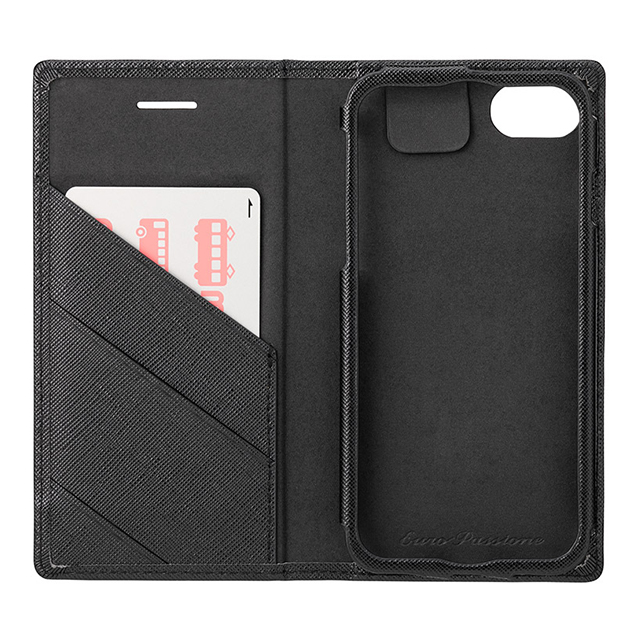 【iPhoneSE(第3/2世代)/8/7/6s/6 ケース】“EURO Passione” PU Leather Book Case (Black)サブ画像