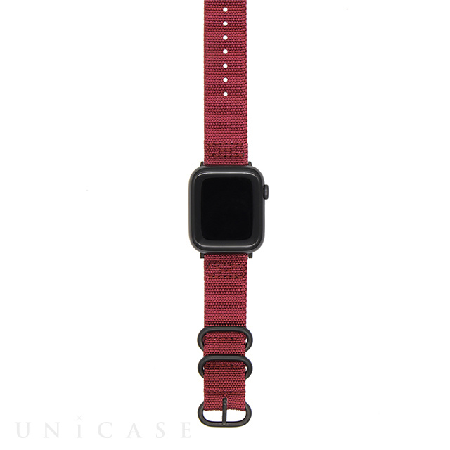【Apple Watch バンド 49/45/44/42mm】ナイロンバンド (レッド) for Apple Watch Ultra2/1/SE(第2/1世代)/Series9/8/7/6/5/4/3/2/1