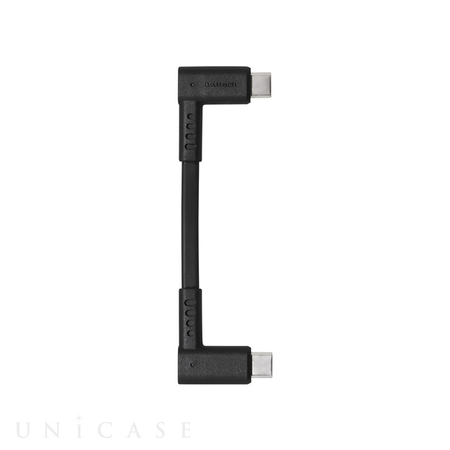 USB PD 60W対応 やわらかく断線に強い USB Type-C to USB Type-Cケーブル L字コネクタ 10cm OWL-CBKCC1Lシリーズ (ブラック)