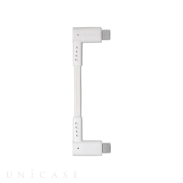 USB PD 60W対応 やわらかく断線に強い USB Type-C to USB Type-Cケーブル L字コネクタ 10cm OWL-CBKCC1Lシリーズ (ホワイト)