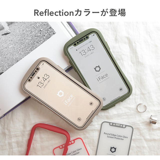 【iPhone11/XR フィルム】iFace ラウンドエッジ強化ガラス 液晶保護シート (Reflection/グレー)サブ画像