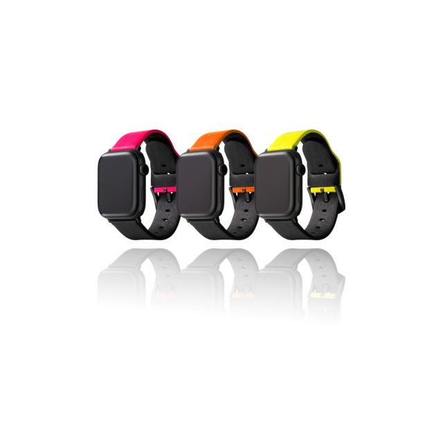 【Apple Watch バンド 41/40/38mm】“NEON” Italian Genuine Leather Watchband (Neon Yellow/Black) for Apple Watch SE(第2/1世代)/Series9/8/7/6/5/4/3/2/1goods_nameサブ画像