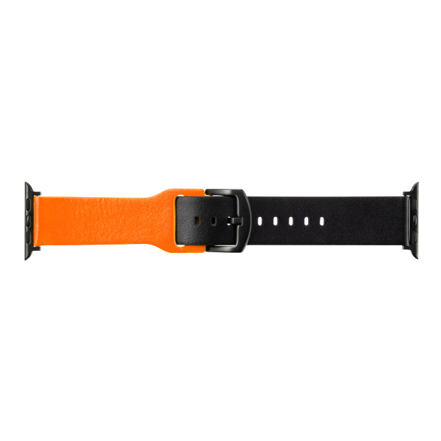 【Apple Watch バンド 41/40/38mm】“NEON” Italian Genuine Leather Watchband (Neon Orange/Black) for Apple Watch SE(第2/1世代)/Series9/8/7/6/5/4/3/2/1goods_nameサブ画像