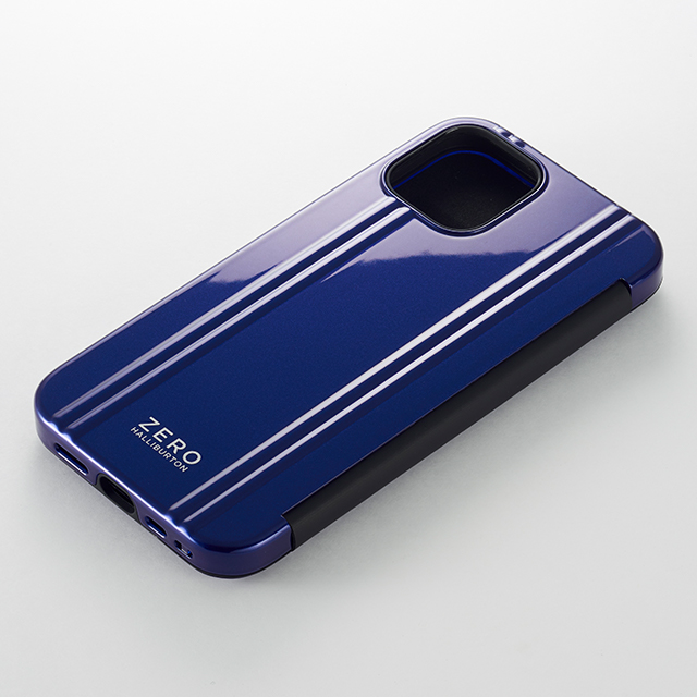【iPhone12 mini ケース】ZERO HALLIBURTON Hybrid Shockproof Flip Case for iPhone12 mini (Blue)サブ画像