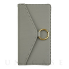 【iPhone12 mini ケース】Letter Ring Flipcase for iPhone12 mini (gray)