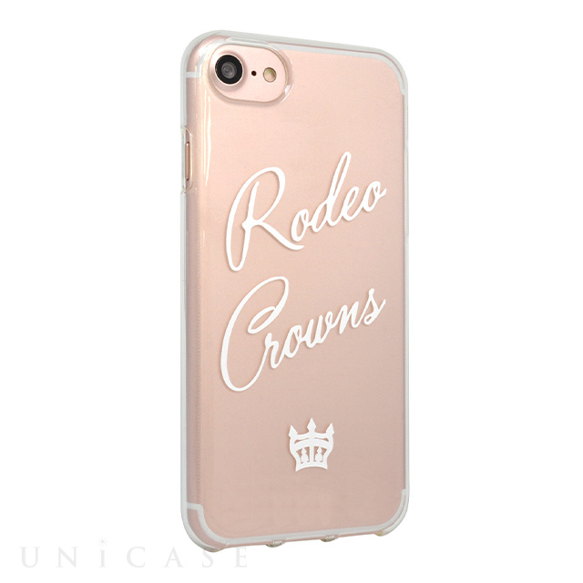 【iPhoneSE(第3/2世代)/8/7/6s/6 ケース】RODEO CROWNS TPUクリアケース (筆記体ロゴ/白)