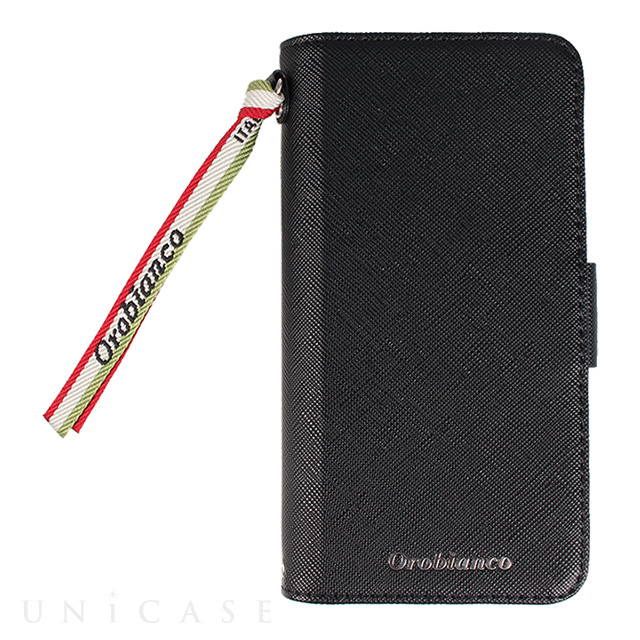 【iPhoneSE(第3/2世代)/8/7 ケース】“サフィアーノ調” PU Leather Book Type Case (ブラック)