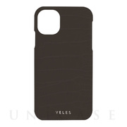 【iPhone12/12 Pro ケース】VELES PUレザーシェルケース (クロコダイル) ブラック