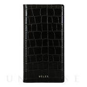 【iPhone12/12 Pro ケース】VELES フリップカバー (クロコダイル) ブラック
