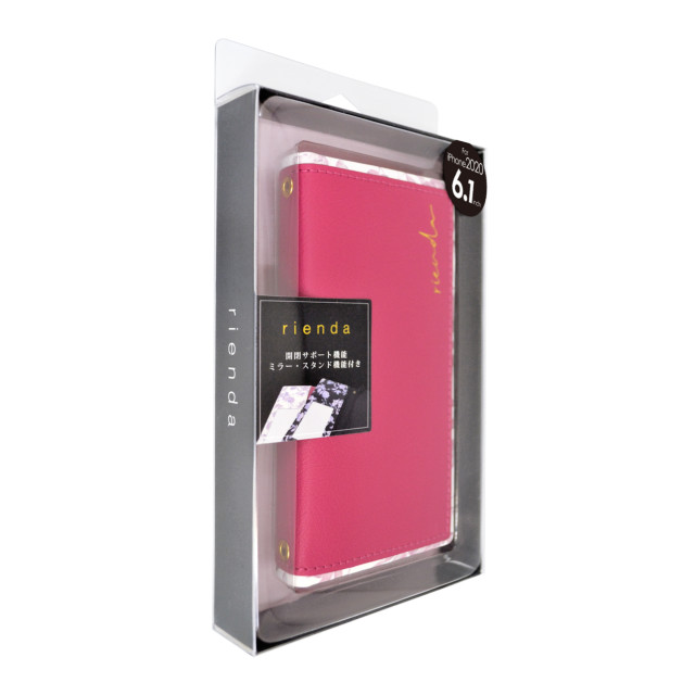 【iPhone12/12 Pro ケース】rienda スクエア手帳 (Gentle Flower/ピンク)サブ画像