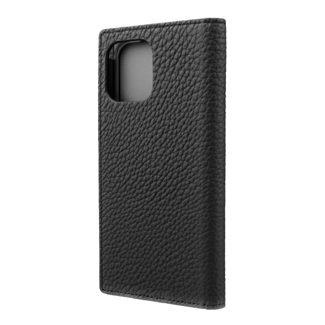 【iPhone12/12 Pro ケース】Shrunken-Calf Leather Book Case (Black)サブ画像