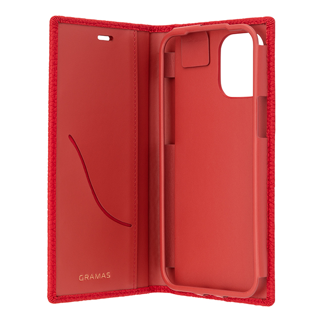 【iPhone12 Pro Max ケース】Shrunken-Calf Leather Book Case (Red)サブ画像