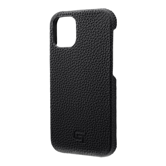 【iPhone12 mini ケース】Shrunken-Calf Leather Shell Case (Black)サブ画像