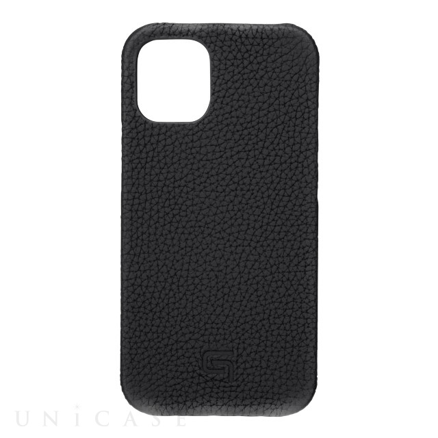 【iPhone12 mini ケース】Shrunken-Calf Leather Shell Case (Black)