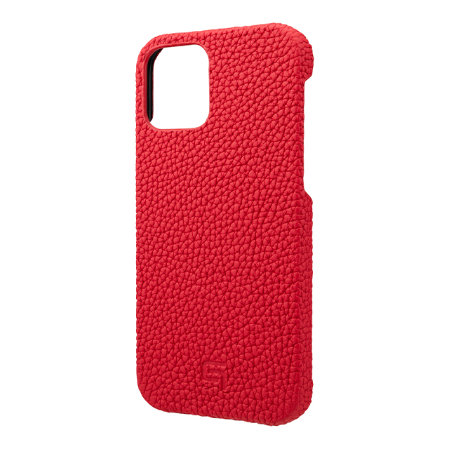 【iPhone12/12 Pro ケース】Shrunken-Calf Leather Shell Case (Red)サブ画像