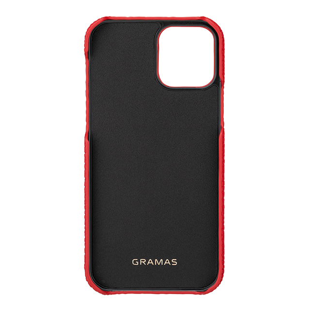 【iPhone12/12 Pro ケース】Shrunken-Calf Leather Shell Case (Red)サブ画像