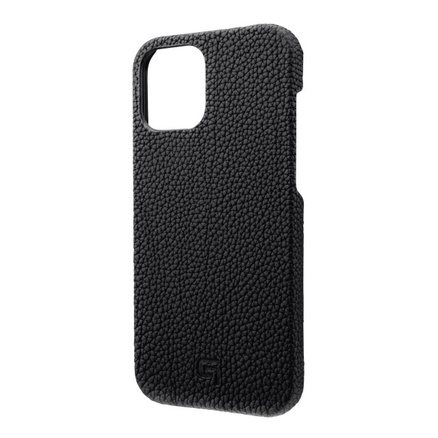 【iPhone12 Pro Max ケース】Shrunken-Calf Leather Shell Case (Black)サブ画像