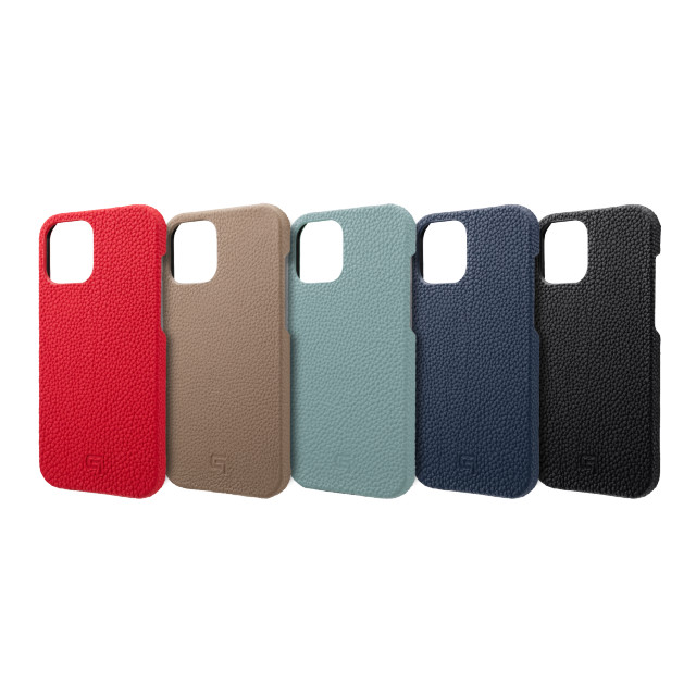 【iPhone12 Pro Max ケース】Shrunken-Calf Leather Shell Case (Black)サブ画像
