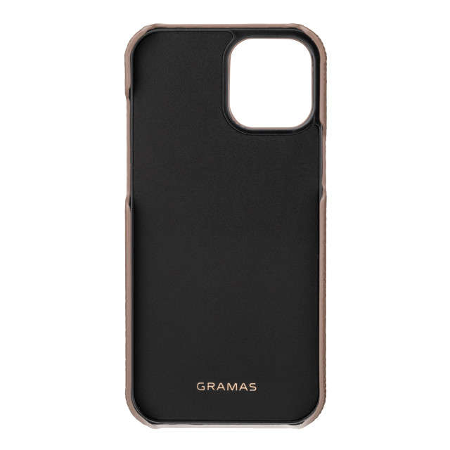 【iPhone12 Pro Max ケース】Shrunken-Calf Leather Shell Case (Taupe)サブ画像