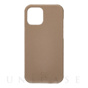 【iPhone12 Pro Max ケース】Shrunken-Calf Leather Shell Case (Taupe)