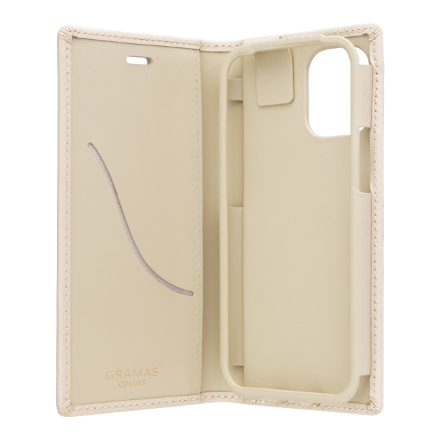 【iPhone12 mini ケース】Italian Genuine Leather Book Case (Ivory)サブ画像