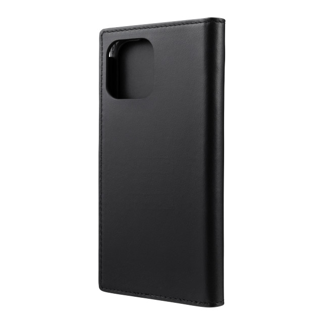 【iPhone12/12 Pro ケース】Italian Genuine Leather Book Case (Black)サブ画像