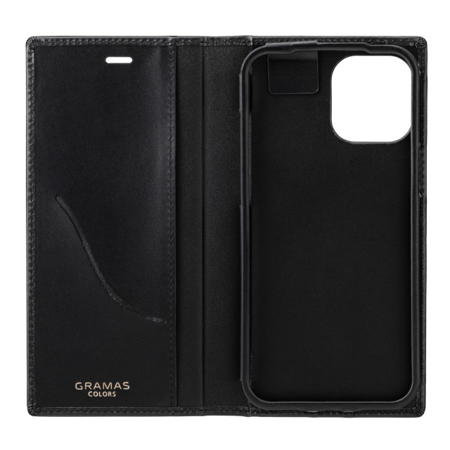 【iPhone12 Pro Max ケース】Italian Genuine Leather Book Case (Black)goods_nameサブ画像