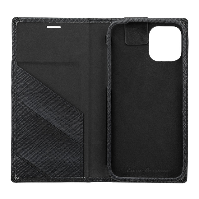 【iPhone12/12 Pro ケース】“EURO Passione” PU Leather Book Case (Black)サブ画像