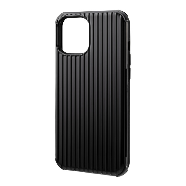 【iPhone12 Pro Max ケース】”Rib-Slide” Hybrid Shell Case (Black)サブ画像