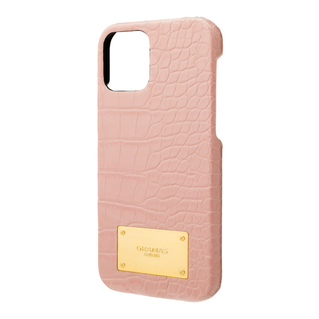 【iPhone12/12 Pro ケース】Croco Embossed PU Leather Shell Case (Beige Pink)サブ画像