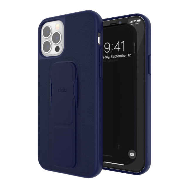 【iPhone12/12 Pro ケース】CLEAR GRIPCASE Saffiano (Navy Blue)サブ画像